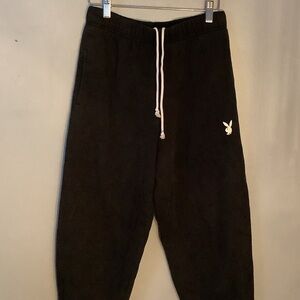 PLAYBOY Juniors Black Sweatpants with Logo